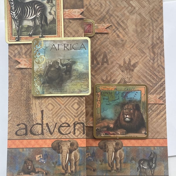 African adventure safari themed birthday card