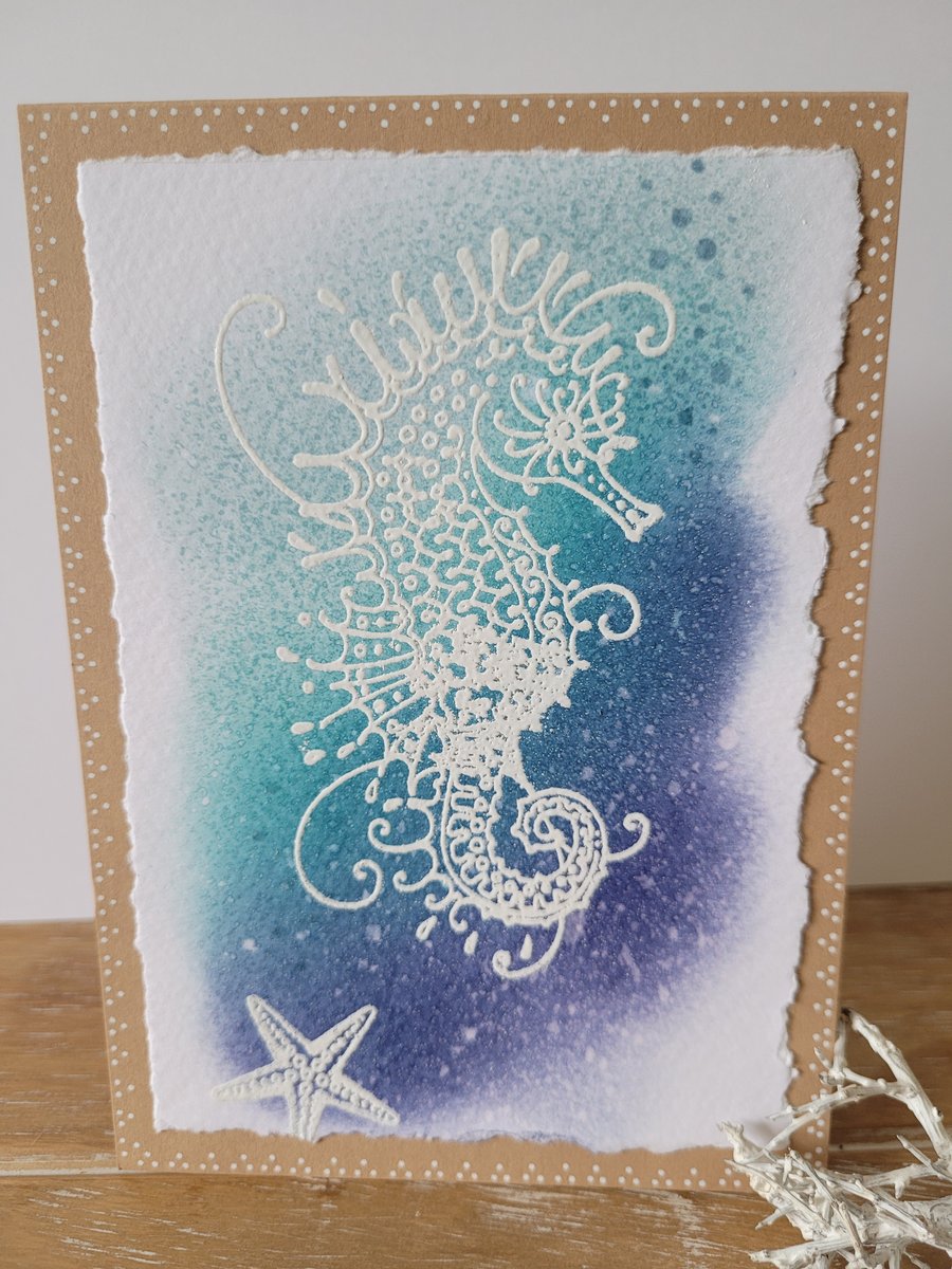 Sea Life Blank Card - Seahorse  