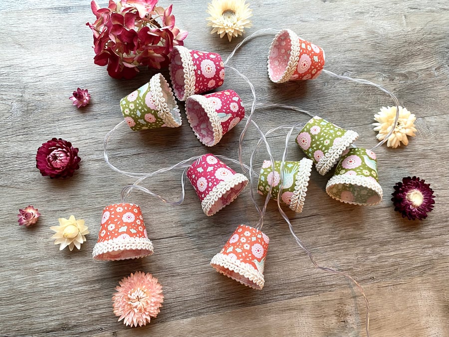 Lampshade Fairy Lights - Tilda Bird Pond