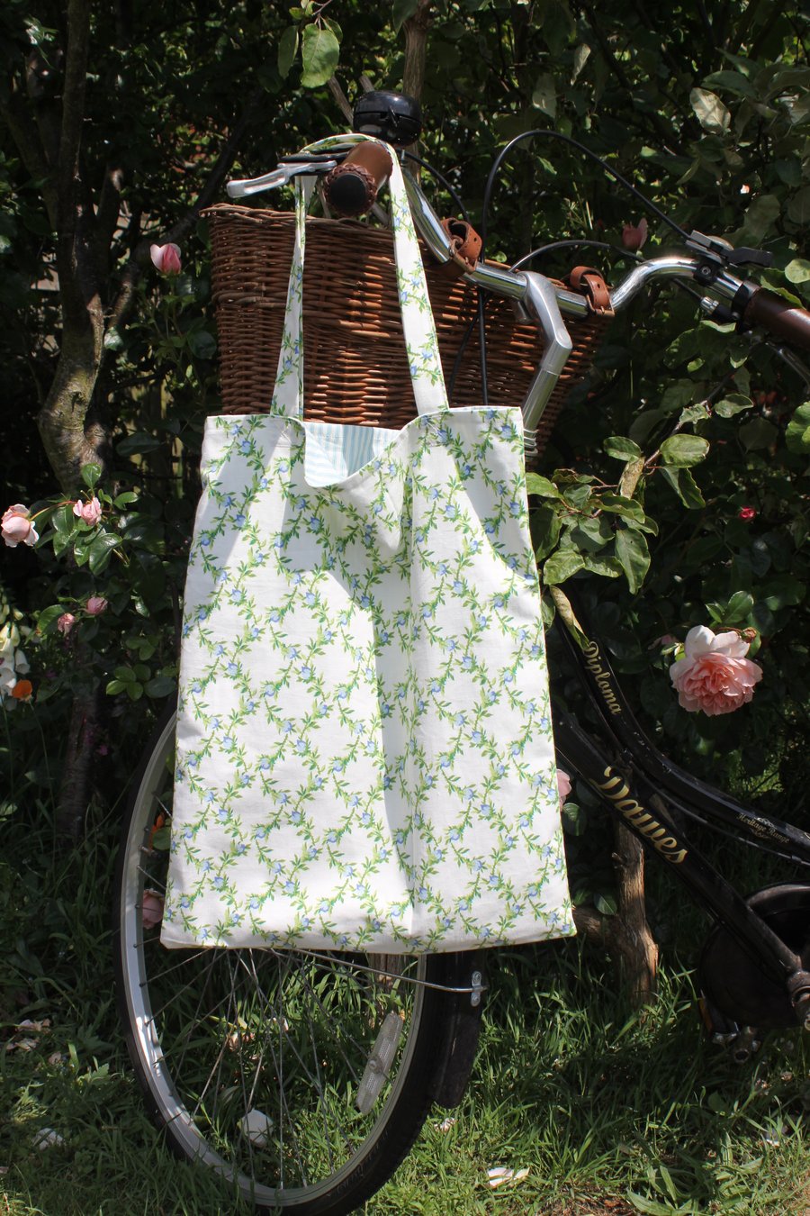 Vintage floral shopper made from Sanderson Fianne fabric - free postage