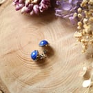 Blue Sparkly Hypoallergenic Stainless Steel Stud Earrings