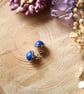 Blue Sparkly Hypoallergenic Stainless Steel Stud Earrings