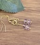 Pale Lilac and Gold Sparkly Czech Glass Earrings