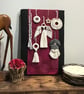 Boho macrame Christmas decoration set- grey trim - Image 1