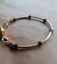 Lapis Lazuli, compass bracelet. Gold and rose.  - Image 1