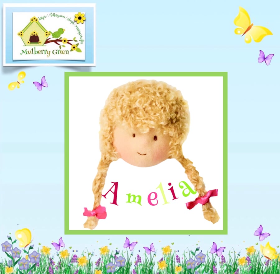 Amelia Anderson - a handcrafted Mulberry Green doll