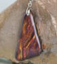 Red and Gold Dichroic Glass Pendant Necklace - 1123 - Image 6