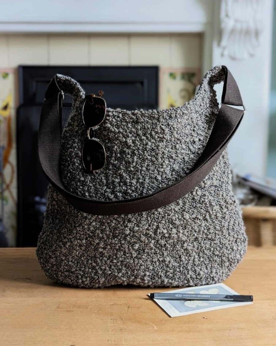 Mushroom Chunky Boucle Hobo Bag