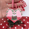 Christmas Pudding hand-painted Christmas heart decoration 