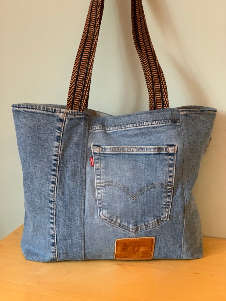 Upcycled Levi's Jeans Tote Bag - Folksy