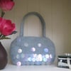   Duck egg blue Chenille Handbag