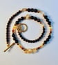 Citrine And Obsidian Necklace With Swarovski Topaz Crystals - Handmade In Devon - Image 1