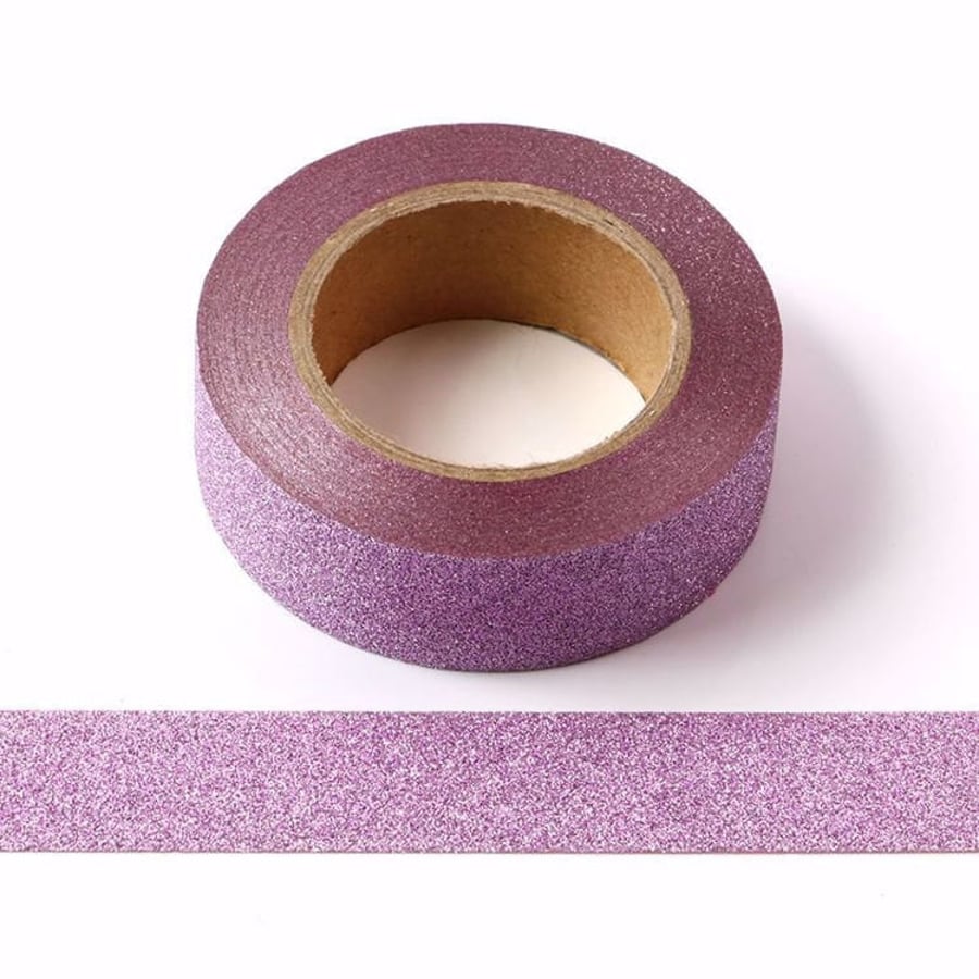 Light Purple Lilac Glitter Sparkle Washi Tape Decorative Tape 15mm x 10 Meters E