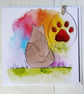 Maine Coon sympathy card (printed card) and paw print sun catcher. Pet loss. - Image 1