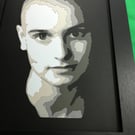 Sinéad O'Connor, A4 papercut art, layered paper wall decor