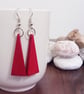 Red Isosceles Triangle Earrings - Image 4