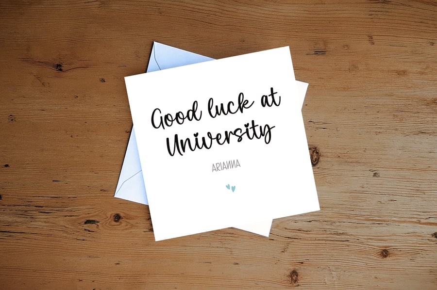 Personalised Good Luck at University Card