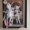 Reduced Charming 3d Needle Felted Mouse Photo Frame OOAK 