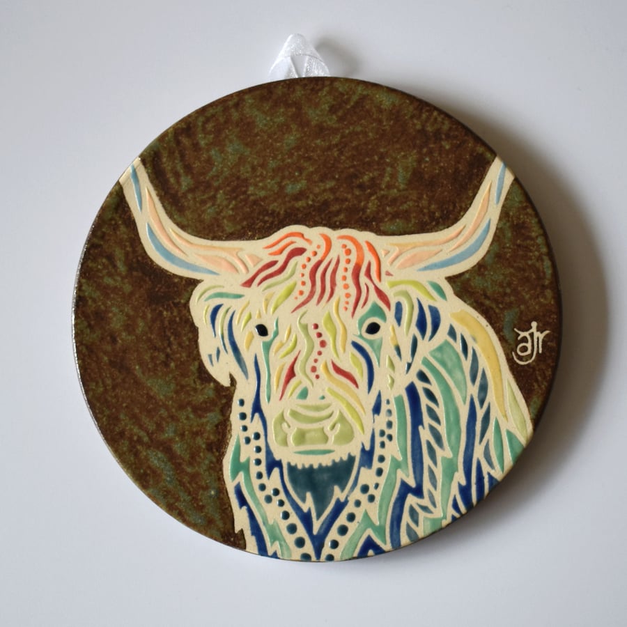 A156 Wall plaque coaster highland cow (Free UK postage)