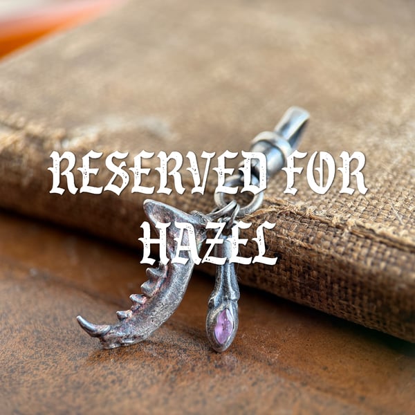 RESERVED FOR HAZEL Sterling Silver Weasel Jaw and Leaf Bud Pendant Charm