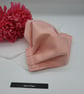 Face mask,  medium, pink satin feel, adjustable,  nose wire  - Image 7