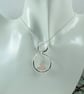 Rose Quartz Necklace, Sterling Silver Twisted Infinty Loop Pendant - Image 5