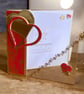 Handmade Ruby Wedding Anniversary Card. Elegant Champagne Congratulations Card - Image 2