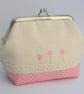 Pink Daisy and Lace Mini Clutch Purse - Image 1
