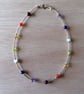 Sterling Silver and Gemstone Anklet with Rainbow coloured Chakra Crystals - Image 2