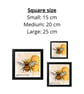 Orange Bee Mixed-Media Square Print - Image 2