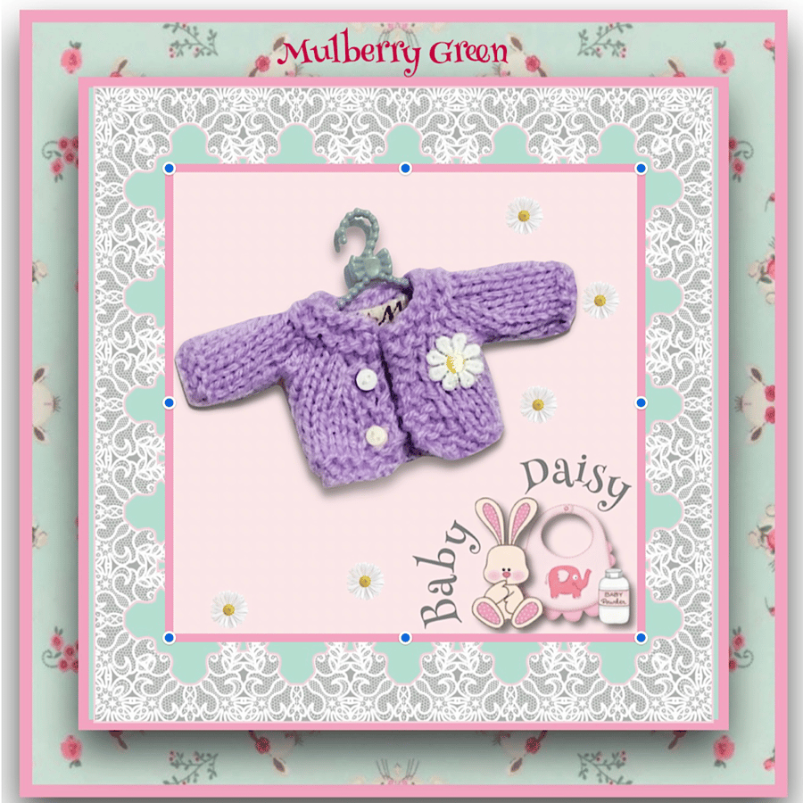 Lavender Cardigan to fit Baby Daisy 