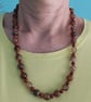 Summer Seconds heliotrope and coffee lace agate necklace with sterling silver - Image 3