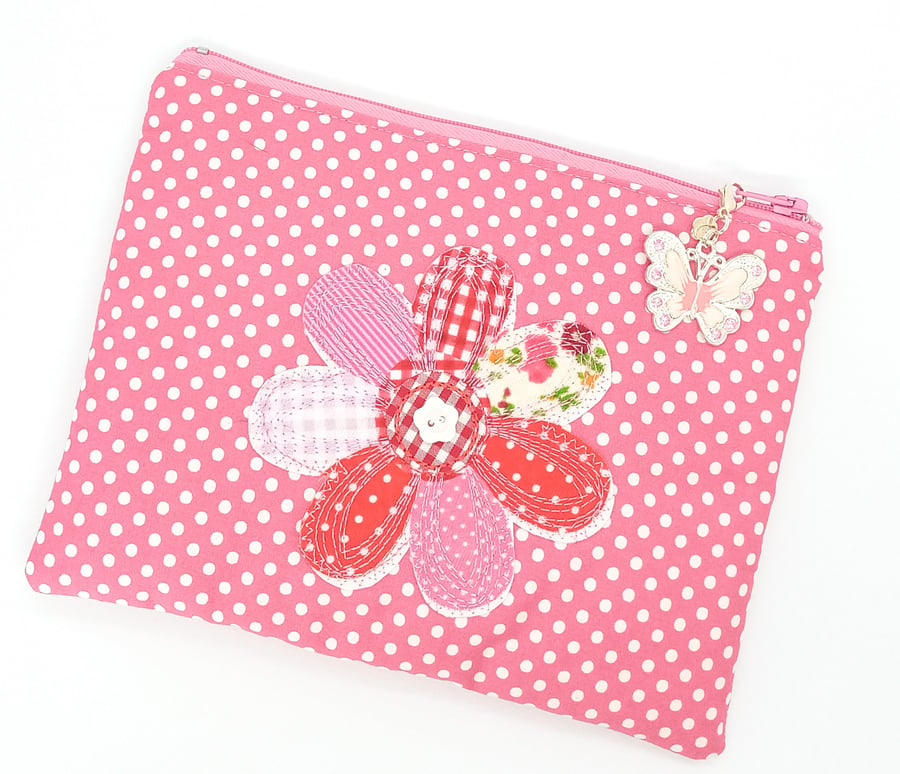 Patchwork flower cosmetic make up bag 55F