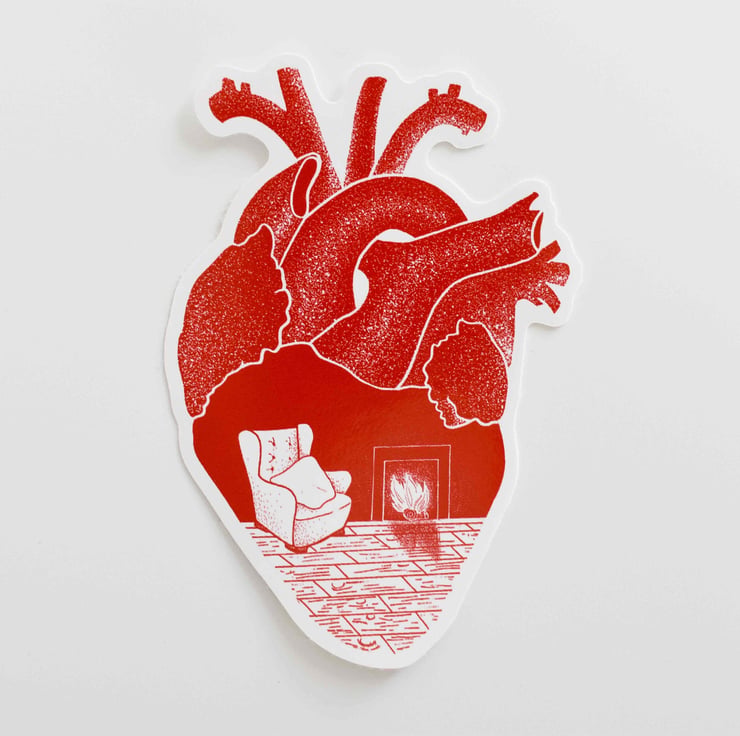 Anatomical Heart Sticker - Die cut vinyl sticke... - Folksy