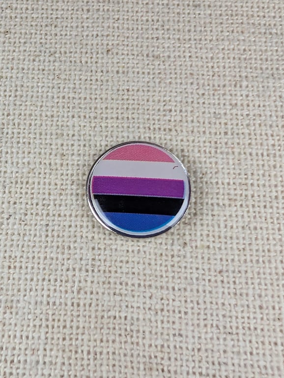 Gender Fluid Flag Pin - Pride themed Badge - Large Resin Topped Pin Badge