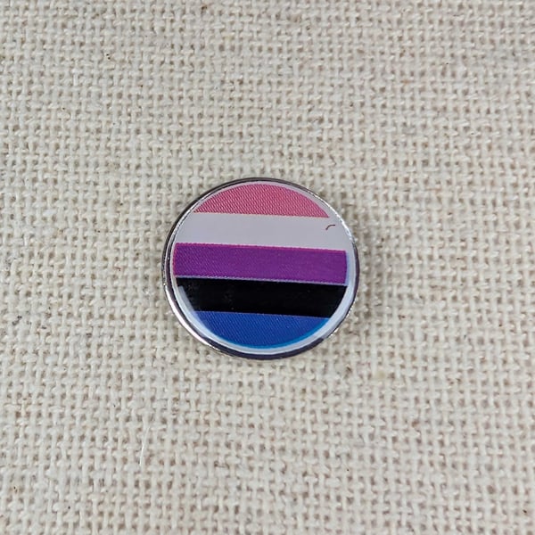 Gender Fluid Flag Pin - Pride themed Badge - Large Resin Topped Pin Badge