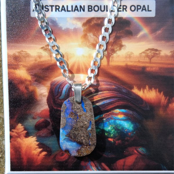 AUSTRALIAN BOULDER OPAL PENDANT 