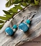 14mm Rondelle Agate & Quartzite Earrings Silver Plated - Image 4