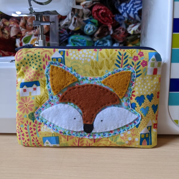 Fox Appliqué Purse - Yellow Gardens