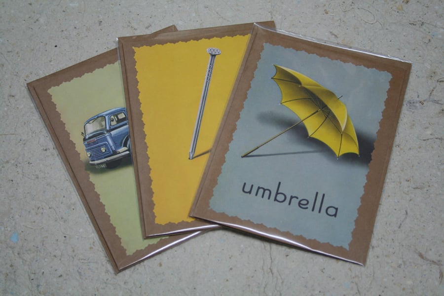 A set of three Ladybird cards