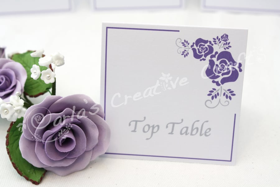 Purple Rose Double Sided Top Table Card Tent