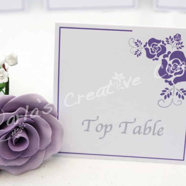 Purple Rose Double Sided Top Table Card Tent