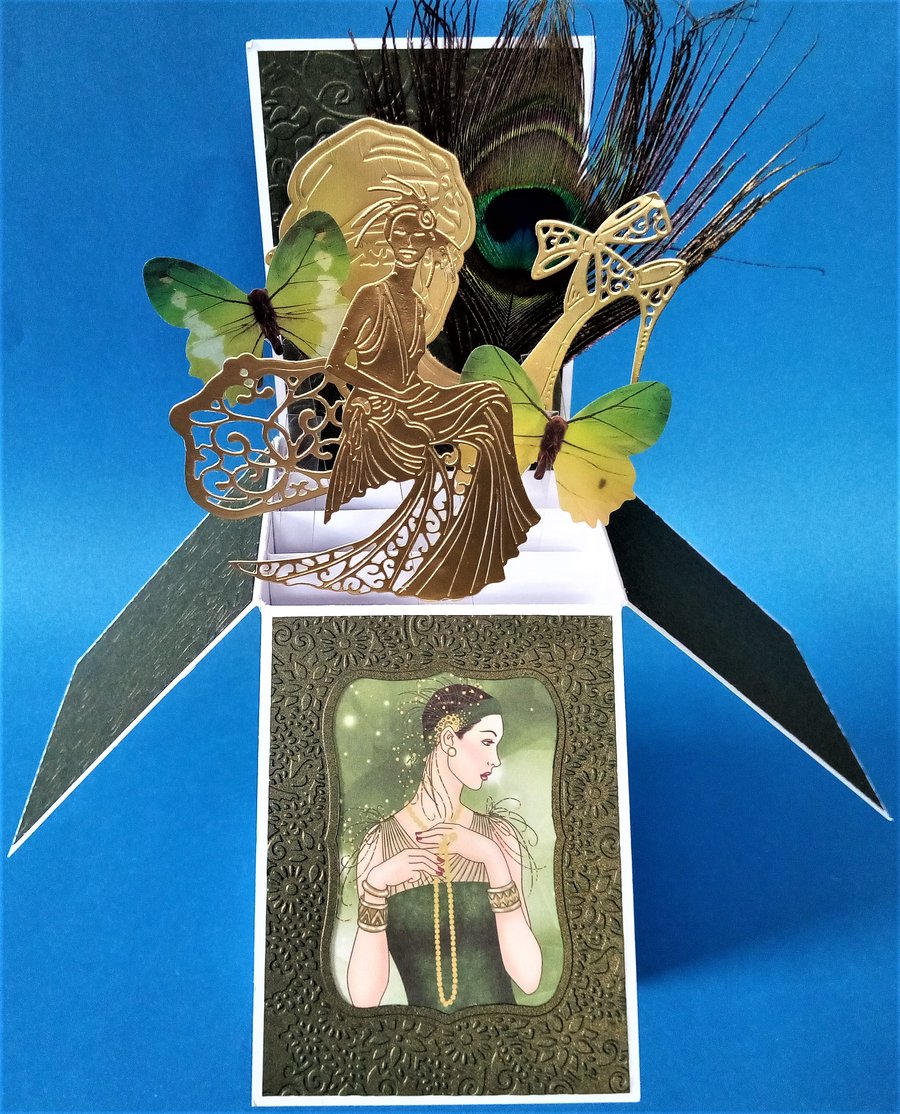 Art Deco Ladies Birthday Card 