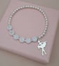 Personalised Name Bracelet with Ballet Dancer Charm