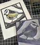 Lino Print - Blue Tit - Garden Bird - Original Print - Image 3