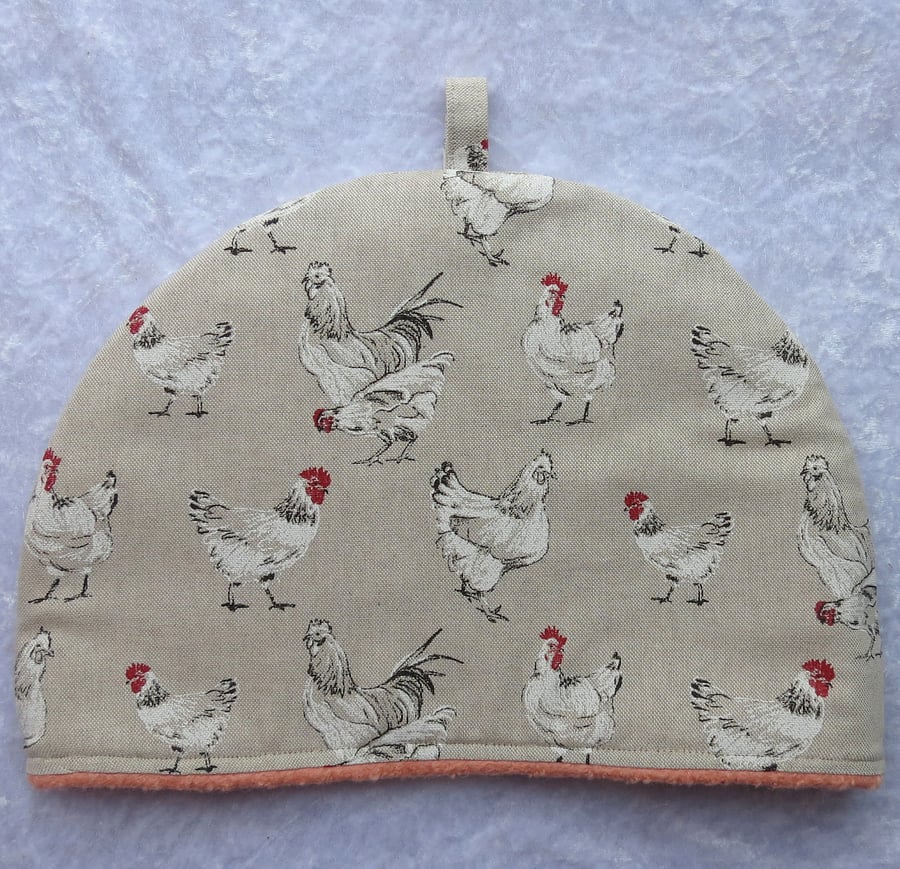 Tea Cosy.  Size large, to fit a 4 - 5 cup teapot.  Chickens.
