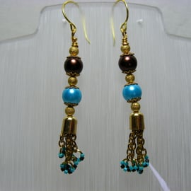 Seconds Sunday Chocolate and Turquoise Earrings
