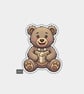 Funny Vinyl Die Cut Sticker For Adults - Cute Teddy Bear With Gift
