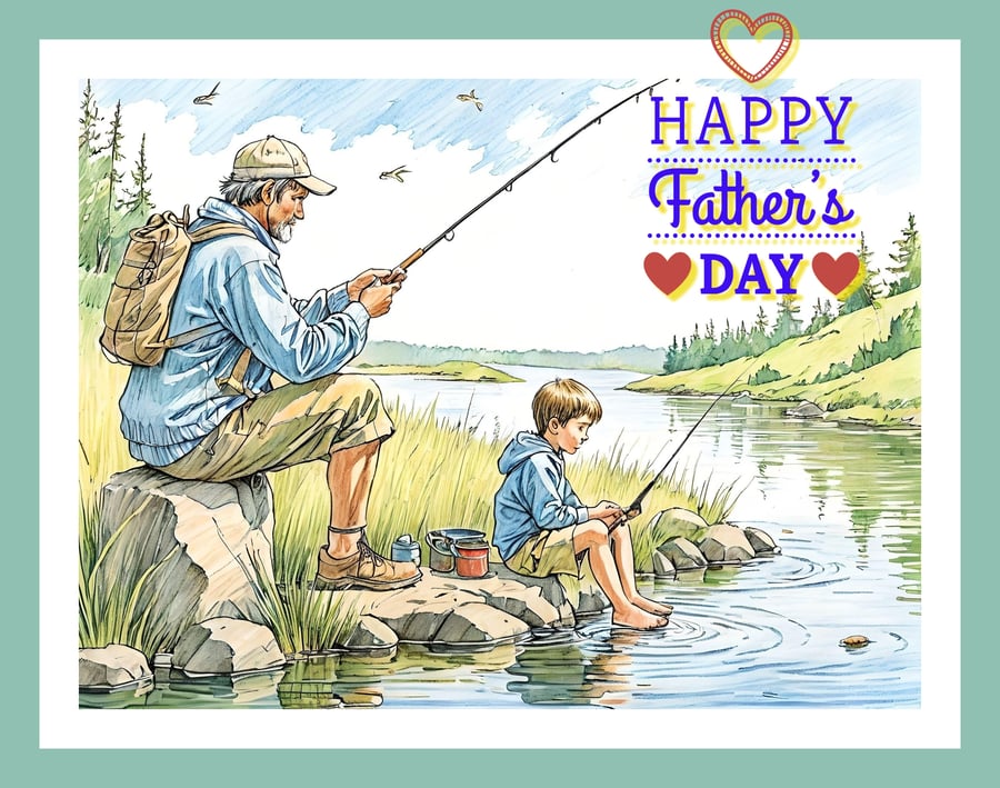 Father's Day Card Gone Fishing A5