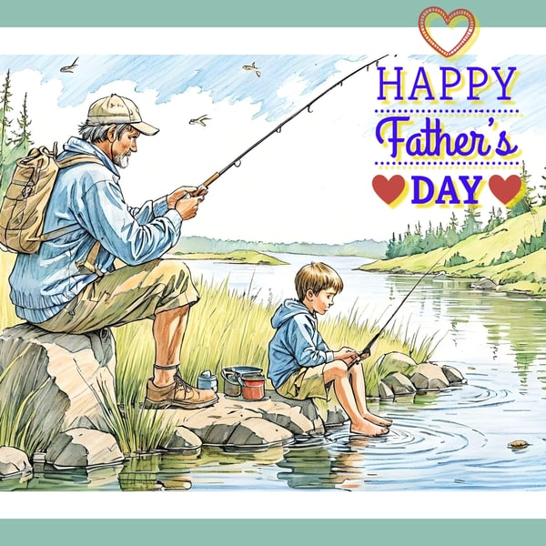Father's Day Card Gone Fishing A5